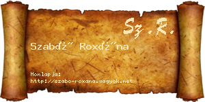 Szabó Roxána névjegykártya