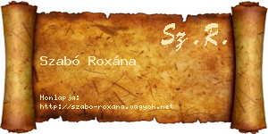 Szabó Roxána névjegykártya