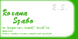 roxana szabo business card